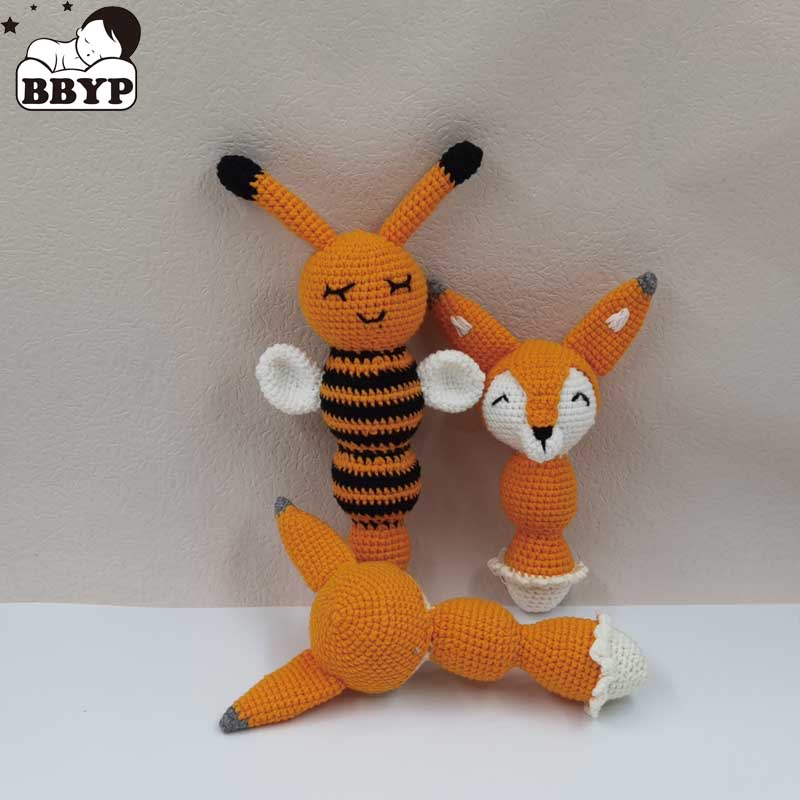 Kids Education Bell - Lovely Cartoon Fox Bee Crochet Baby