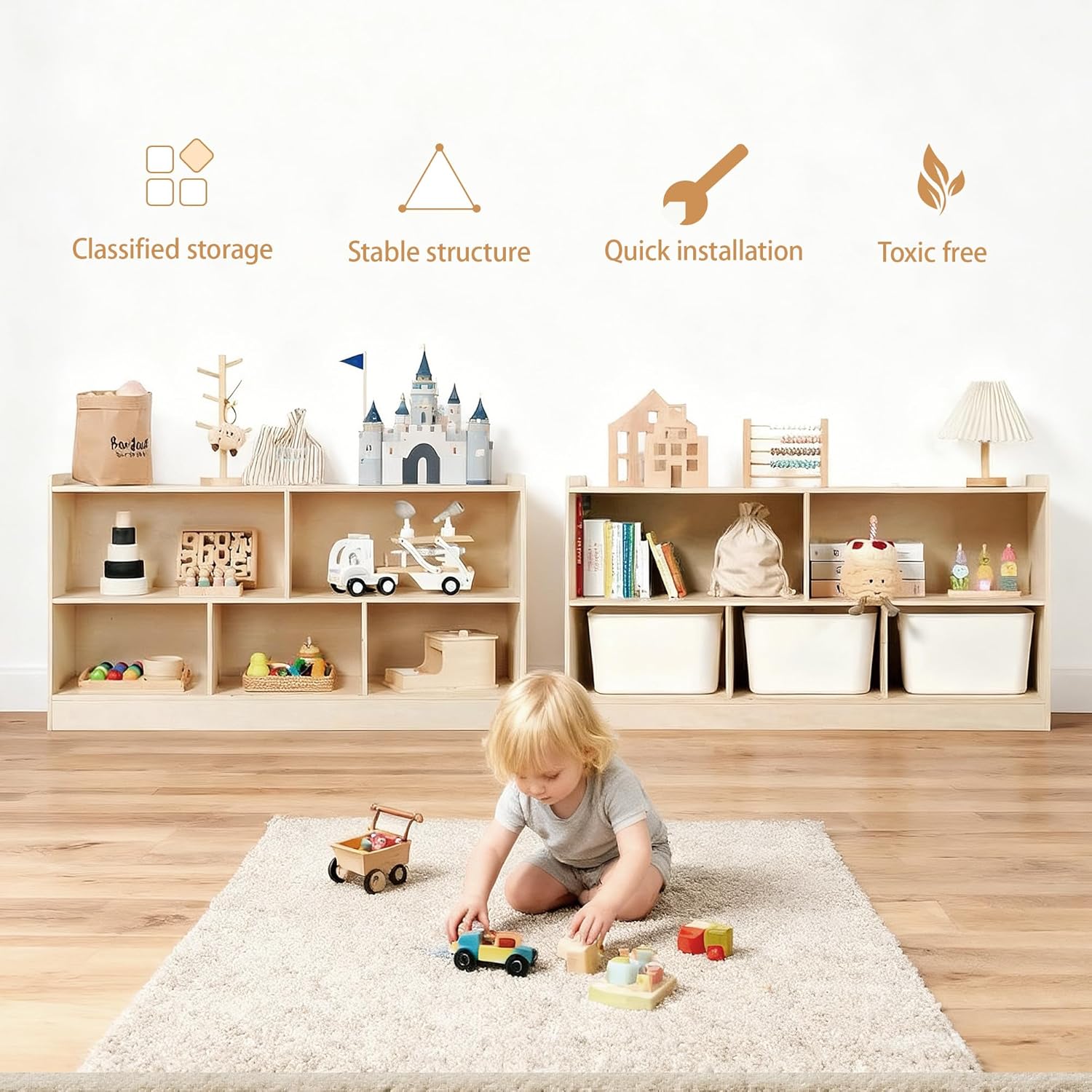 Montessori Book and Toy Shelf  - огляд і ціна Montessori Shelf Toy