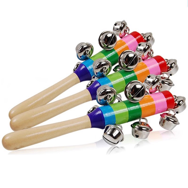 5PCS Wooden Jingle Hand Bells  - огляд і ціна Kids Education Bell