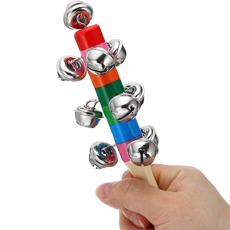 5PCS Wooden Jingle Hand Bells  - огляд і ціна Kids Education Bell