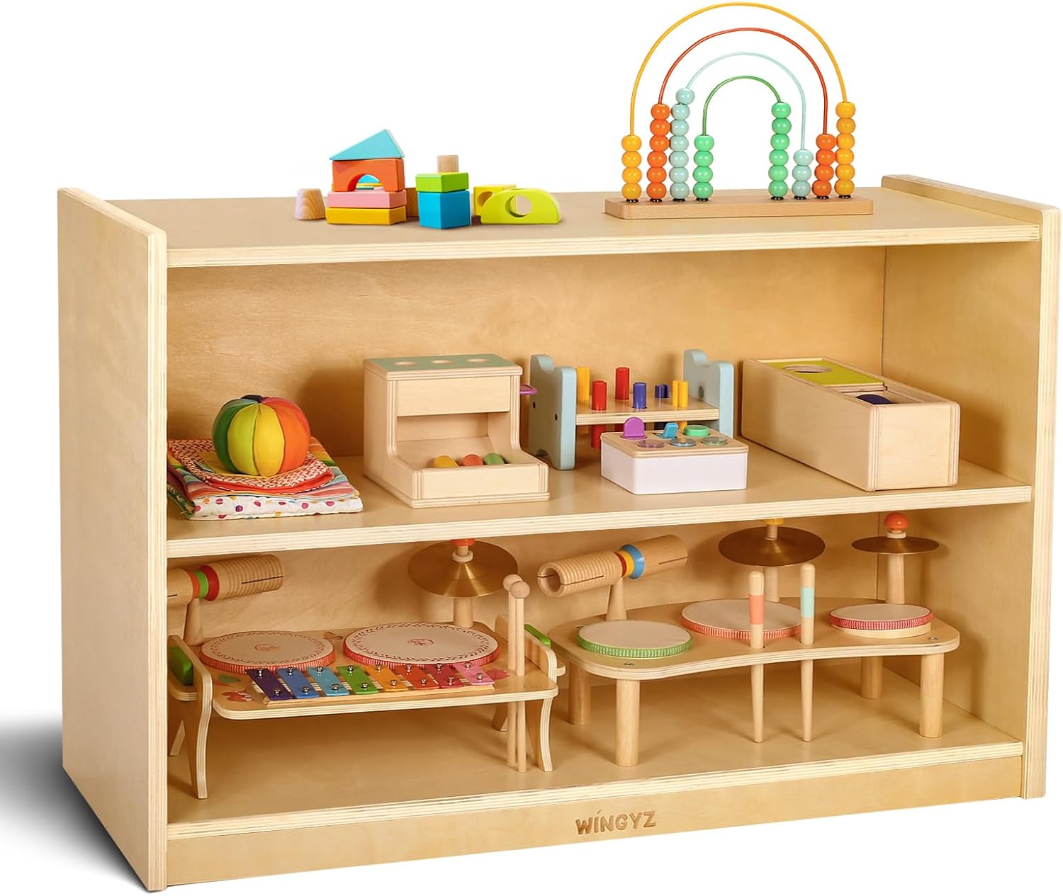 Wooden Storage Cabinet,2-Tier  - огляд і ціна Montessori Shelf Toy