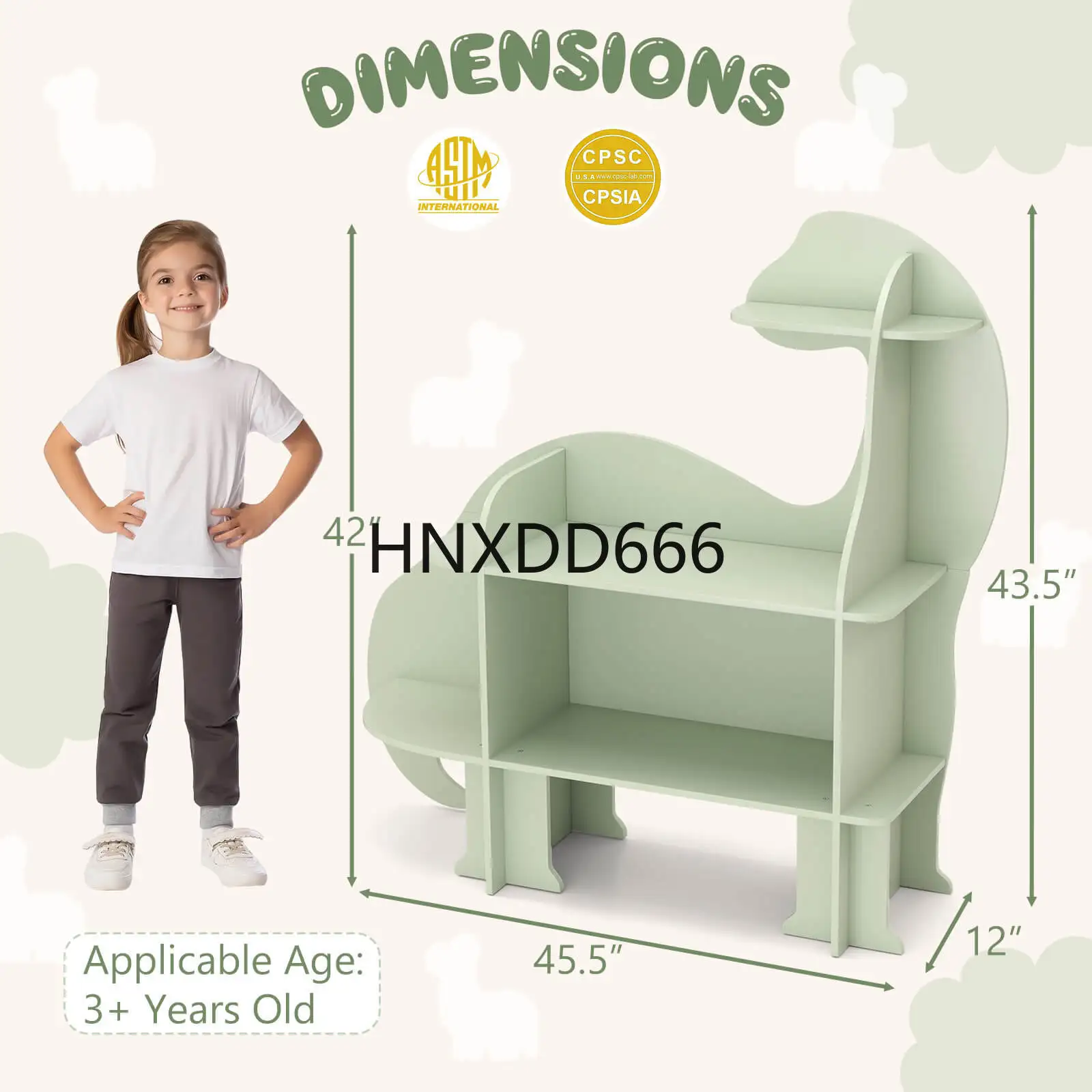 3-Tier Dinosaur Kids Bookshelf - огляд і ціна Montessori Shelf Toy